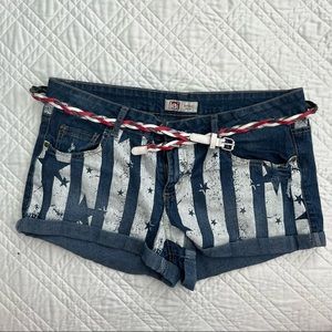 Patriotic Denim Shorts